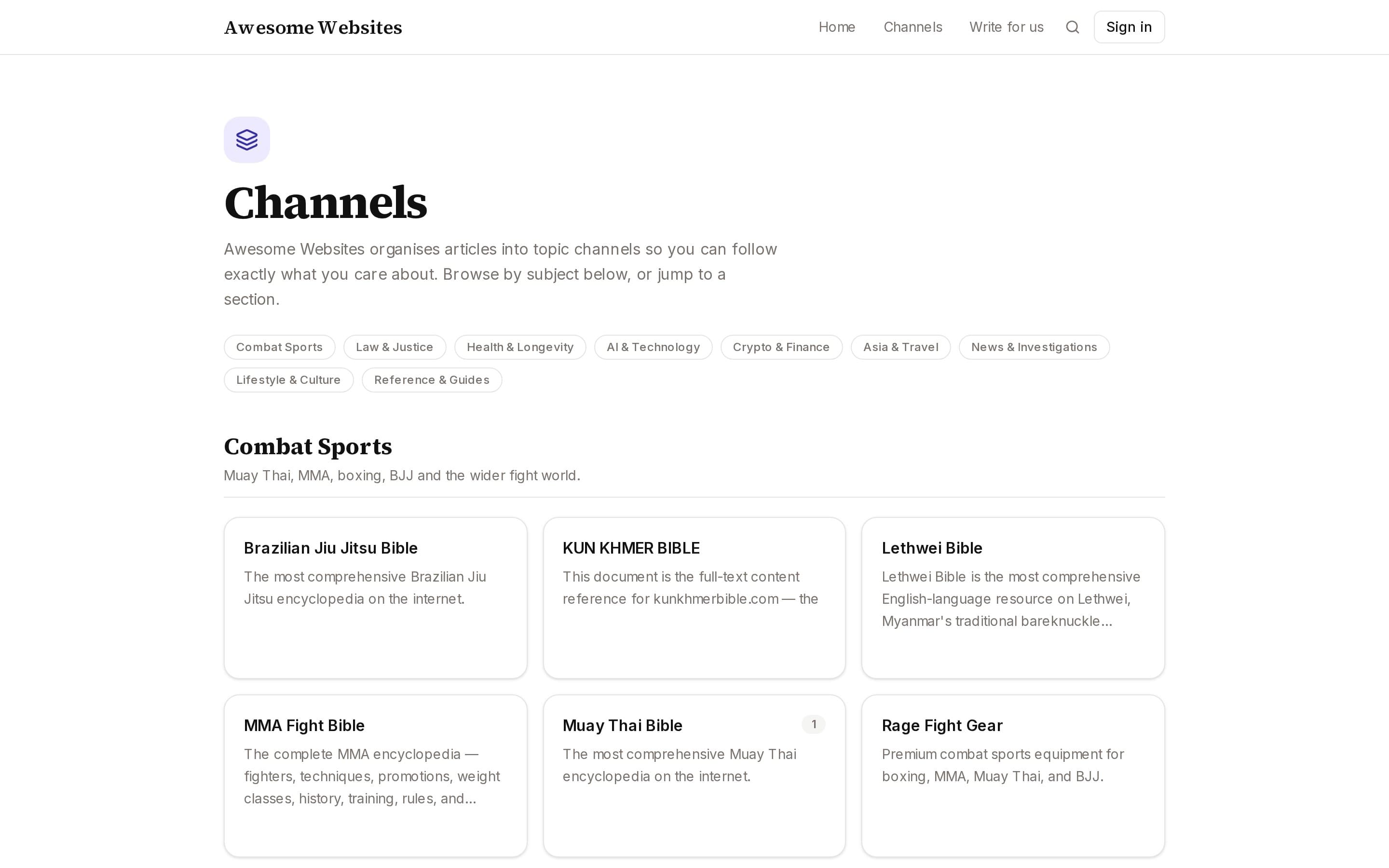 Awesome Websites screenshot thumbnail 2