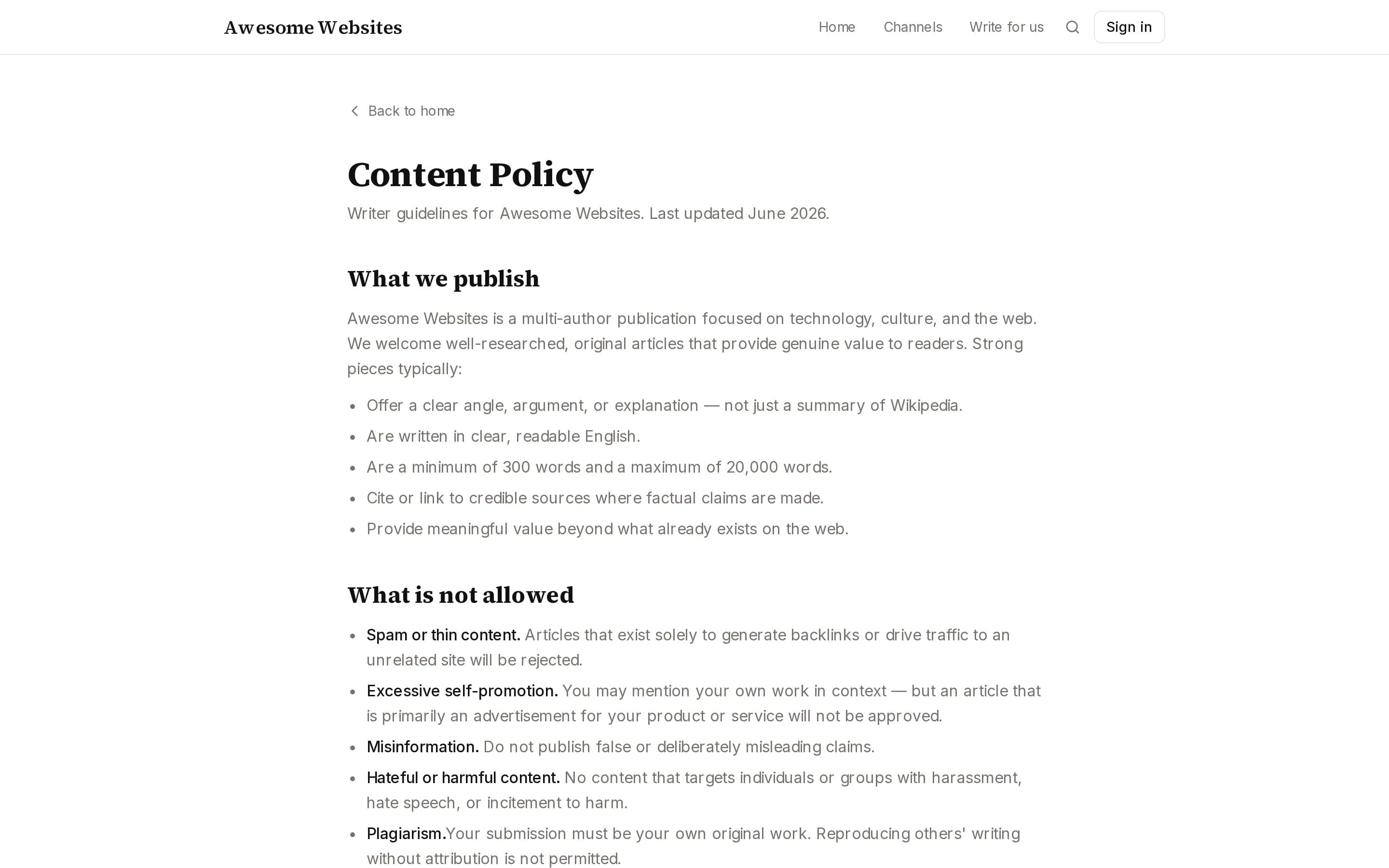 Awesome Websites screenshot thumbnail 3