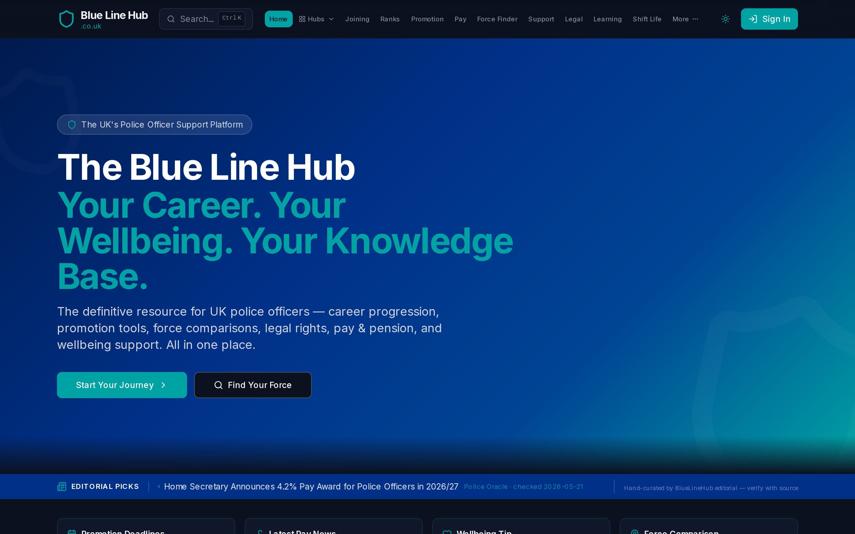 The Blue Line Hub homepage