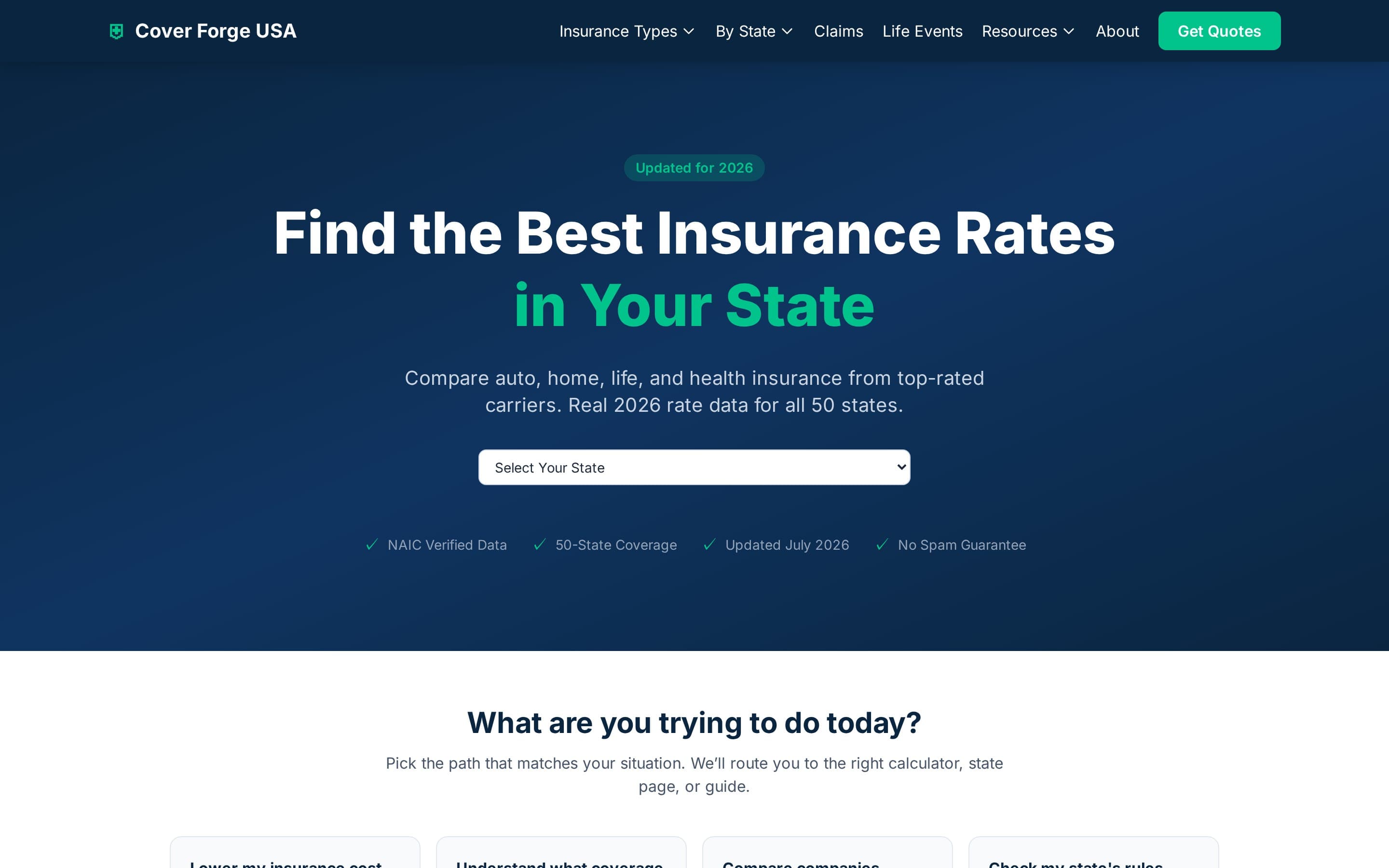 The CoverForge USA homepage