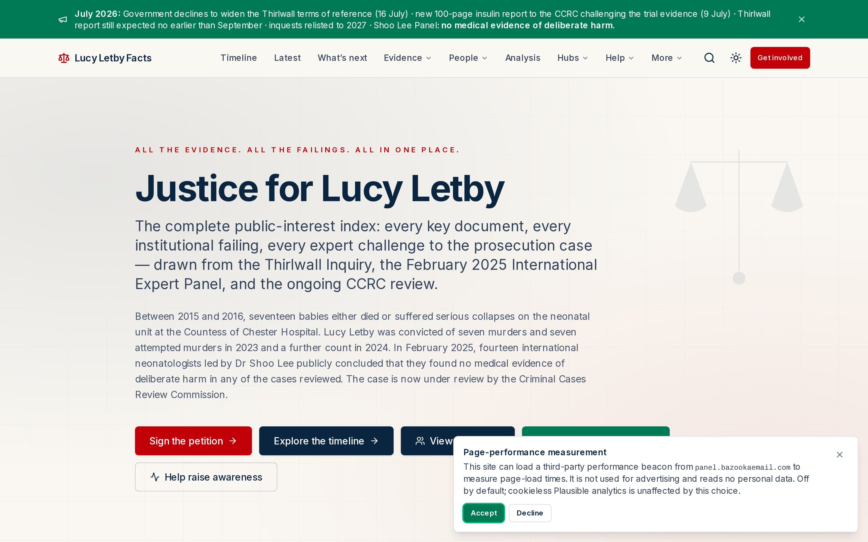 The Lucy Letby Facts homepage