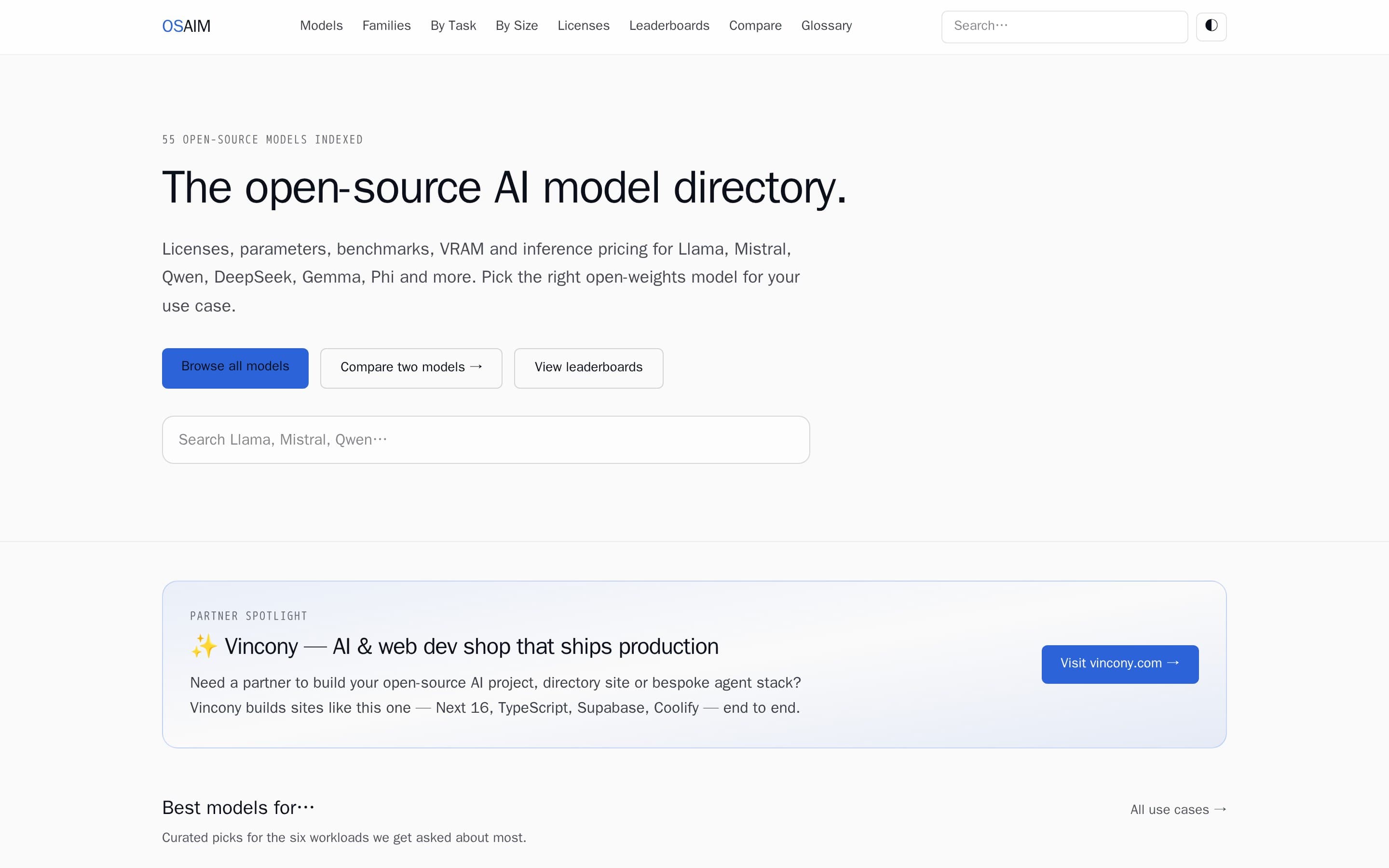 The Open Source AI Models homepage