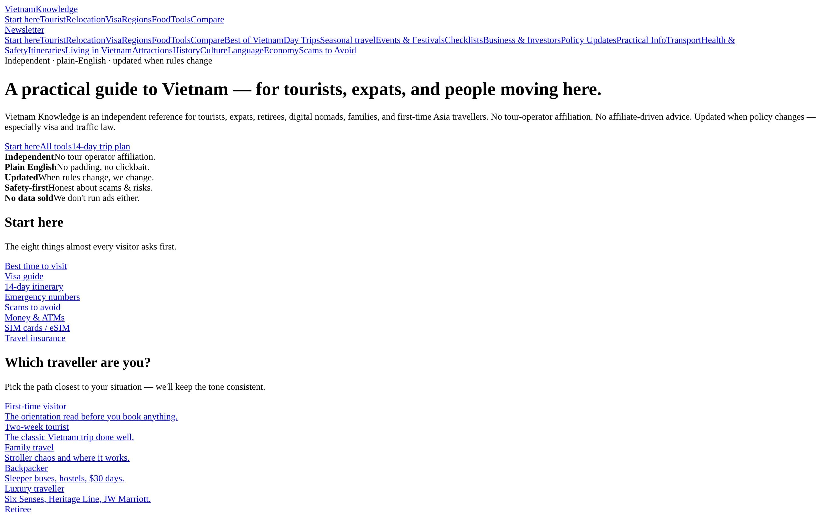 The Vietnam Knowledge Base homepage