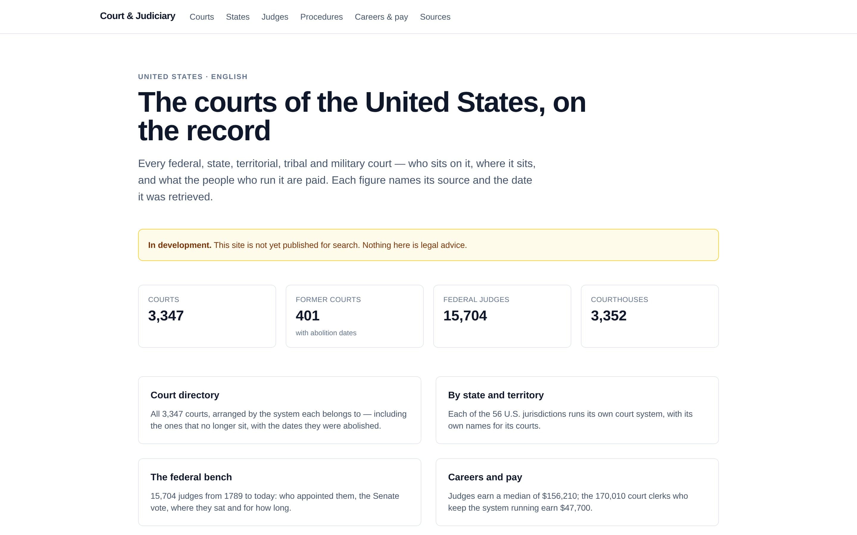 The Court & Judiciary homepage