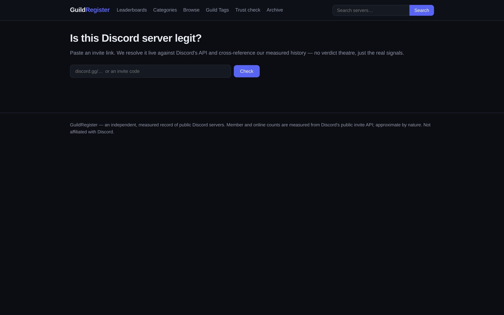 GuildRegister website screenshot 3